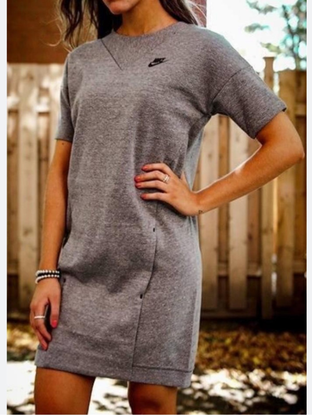 Nike Sportswear Tech Fleece Grey Short Sleeve Dress or Tunic